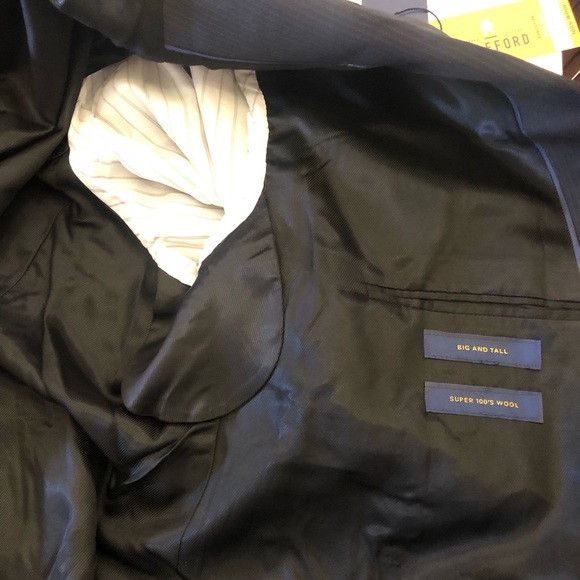 Stafford® Executive Super 100 Wool Classic Black Blazer Suit Jacket 54 B&T BLong - Picture 8 of 16